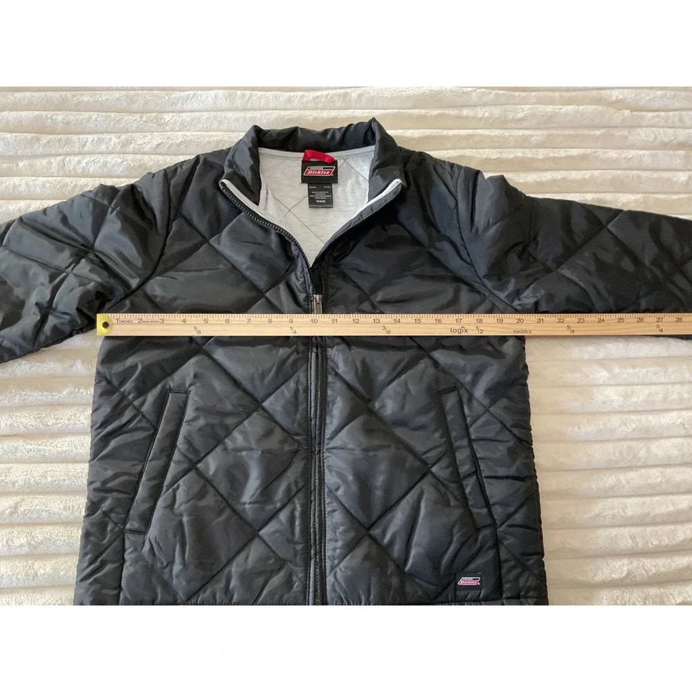 Genuine Dickies Womens Black Quilted Diamond Snap Front Jacket M Water Resistant